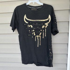 Switch Remarkable T Shirt Bull Black Gold Razor Cut Slash Foil Size L